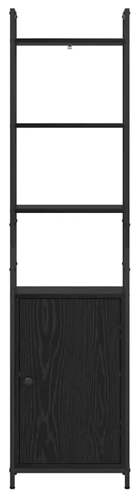 vidaXL Βιβλιοθήκη Μαύρη Οξυά 40 x 24 x 161 εκ Επεξεργασμένο ξύλο