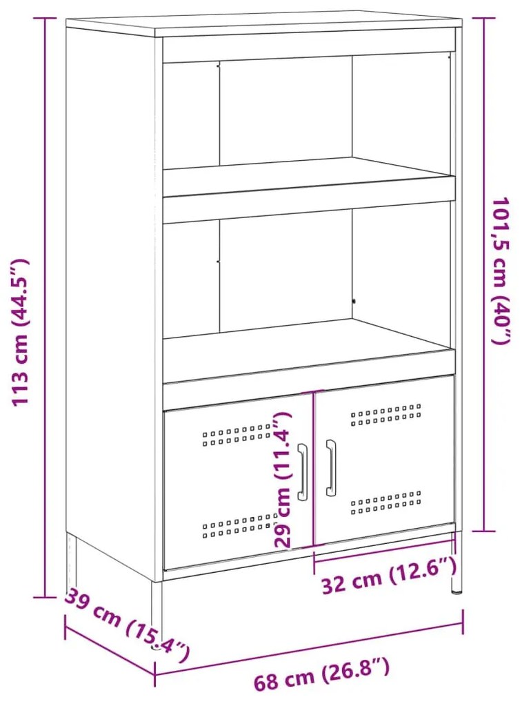 Ραφιέρα Μαύρη 68x39x113 εκ. από Ατσάλι - Μαύρο