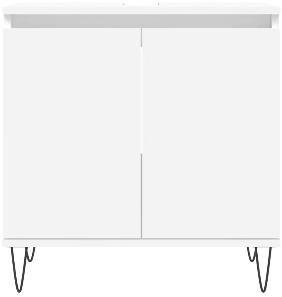 vidaXL Ντουλάπι Μπάνιου Λευκό 58 x 33 x 60 εκ. από Επεξεργασμένο Ξύλο