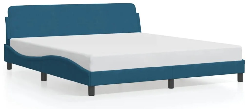 vidaXL Πλαίσιο Κρεβατιού με Κεφαλάρι Μπλε 180x200 εκ. Βελούδινο