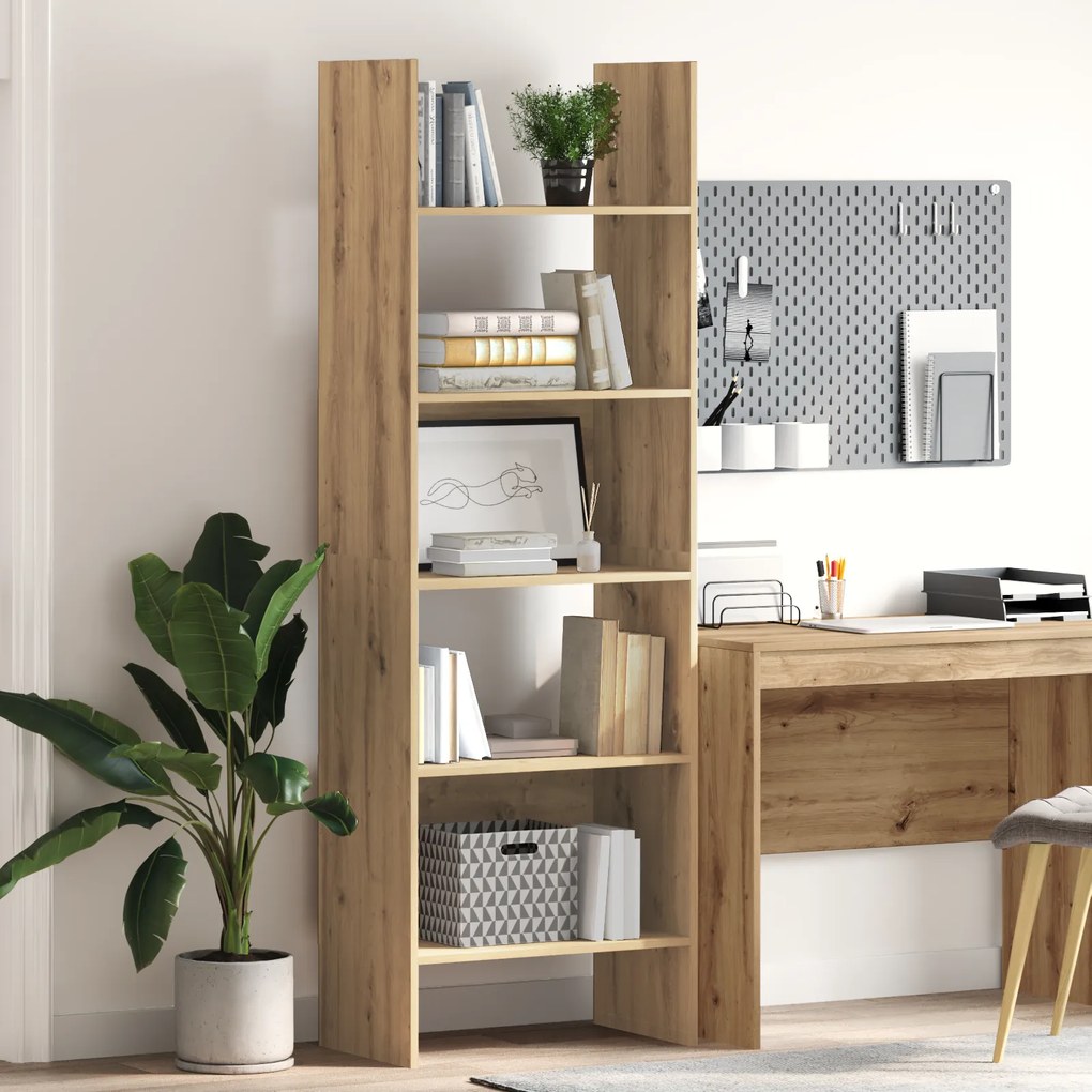 vidaXL Βιβλιοθήκη artisan δρυς 60 x 35 x 180 εκατοστά
