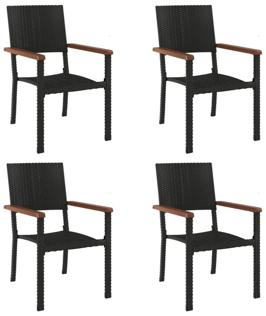 vidaXL Σετ Τραπεζαρίας Κήπου 5 Τεμαχίων Μαύρο από Συνθετικό Ρατάν