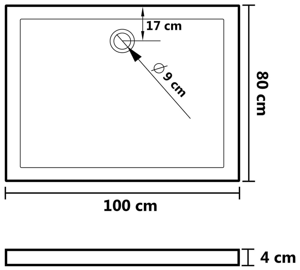 ΒΑΣΗ ΝΤΟΥΖΙΕΡΑΣ ΜΕ ΣΧΕΔΙΟ ΤΑΠΑΣ ΛΕΥΚΗ 80 X 100 X 4  ΕΚ. ΑΠΟ ABS 148897