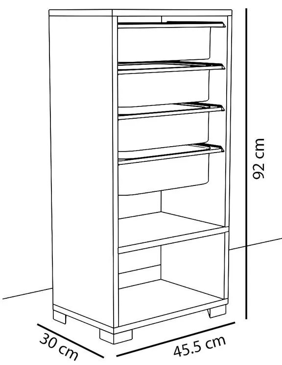 Συρταριέρα Isma 4 συρτάρια λευκό-μπλε 45,5x30x92εκ