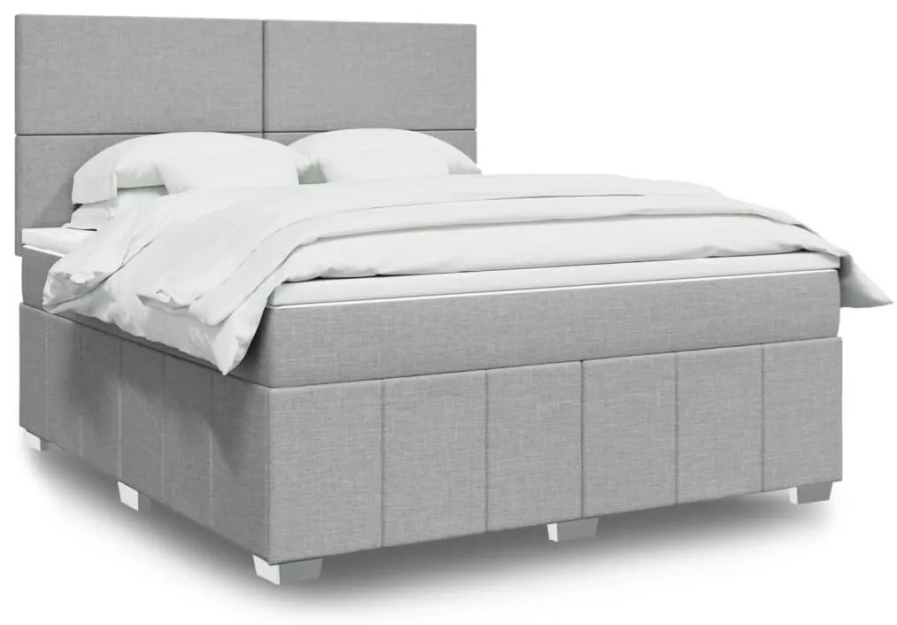 ΚΡΕΒΑΤΙ BOXSPRING ΜΕ ΣΤΡΩΜΑ ΑΝΟΙΧΤΟ ΓΚΡΙ 180X200 ΕΚ. ΥΦΑΣΜΑΤΙΝΟ 3291740