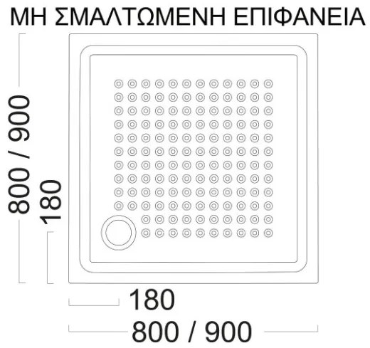 Ντουζιέρα τετράγωνη Antislip GSI-90 x 90 εκ.