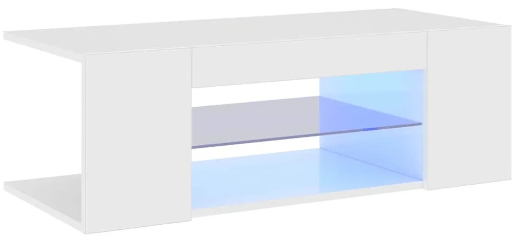 vidaXL Έπιπλο Τηλεόρασης με LED Γυαλιστερό Λευκό 90x39x30 εκ.