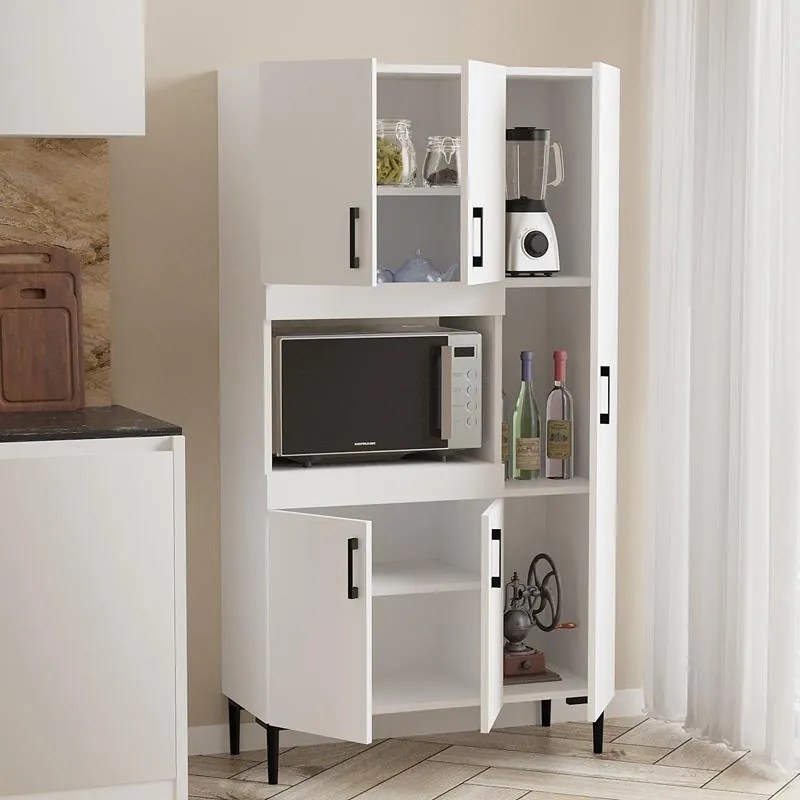 Ντουλάπα κουζίνας Defne σε λευκή απόχρωση  89x37.5x160εκ 89x37.5x160 εκ.