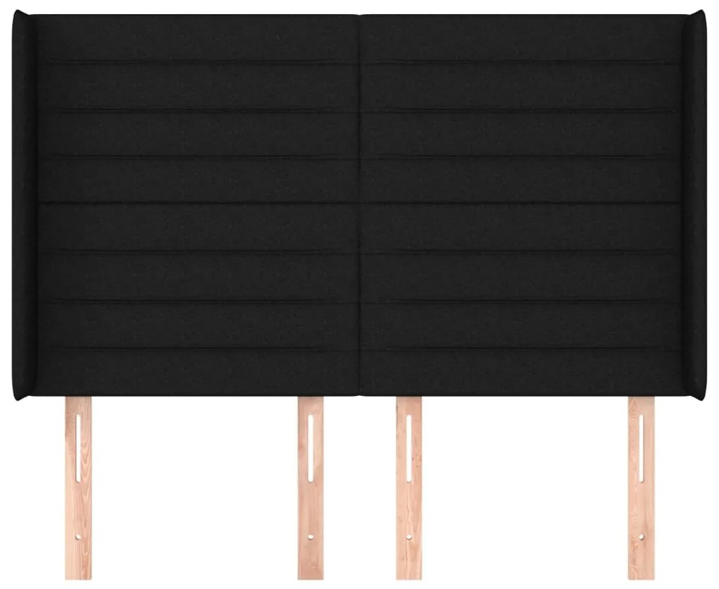 vidaXL Κεφαλάρι με Πτερύγια Μαύρο 147x16x118/128 εκ. Υφασμάτινο