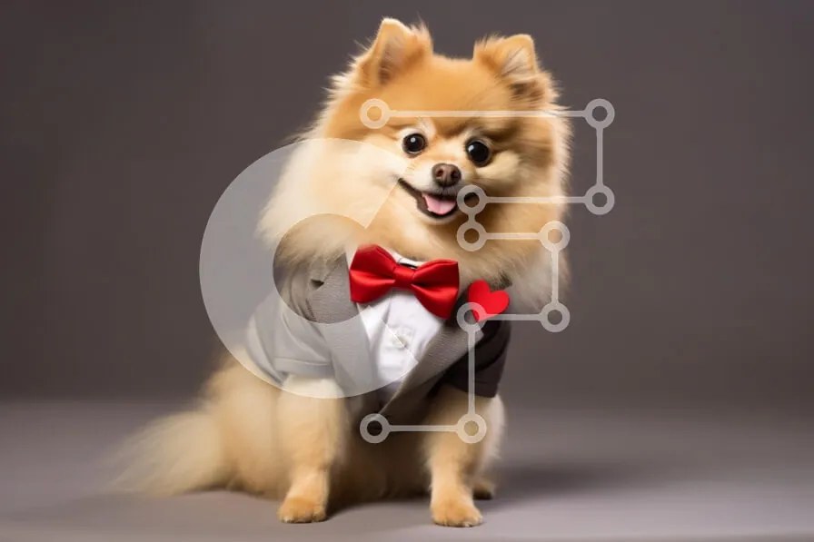 Intra Συλλεκτικό Ξύλινο Παζλ Plywood  4mm - Dapper Pomeranian σε σμόκιν Σε Ξύλινο Κουτί - Διαστάσεις: 10x10 cm – 25 κομμάτια