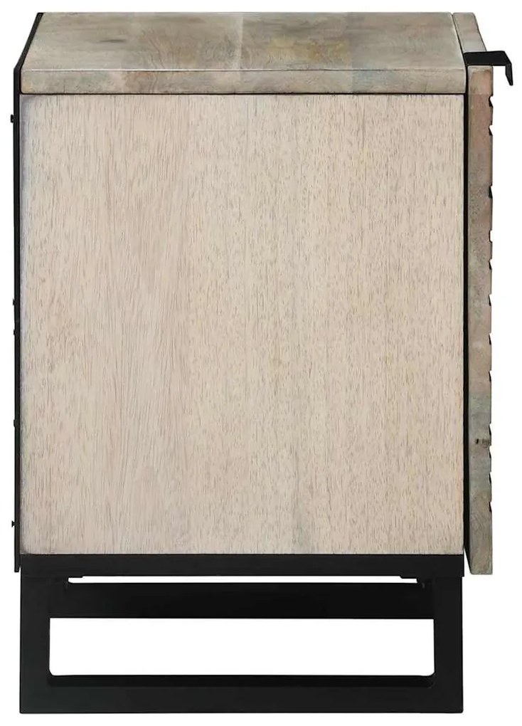 vidaXL Κομοδίνο 2 pcs Λευκό και Μαύρο 40 x 33 x 46 εκ.