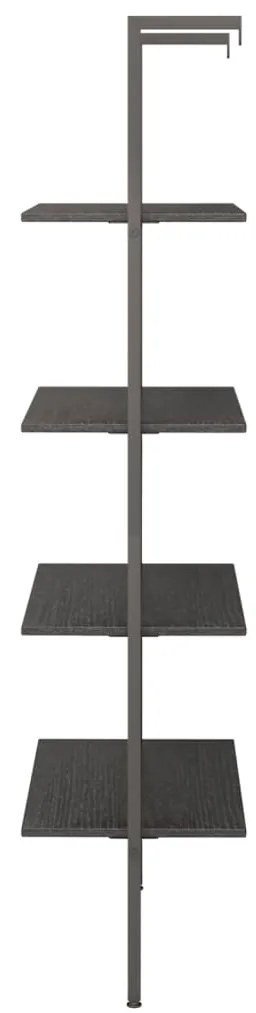 vidaXL Ραφιέρα Κεκλιμένη 4 Επιπέδων Μαύρη 64 x 35 x 152,5 εκ.