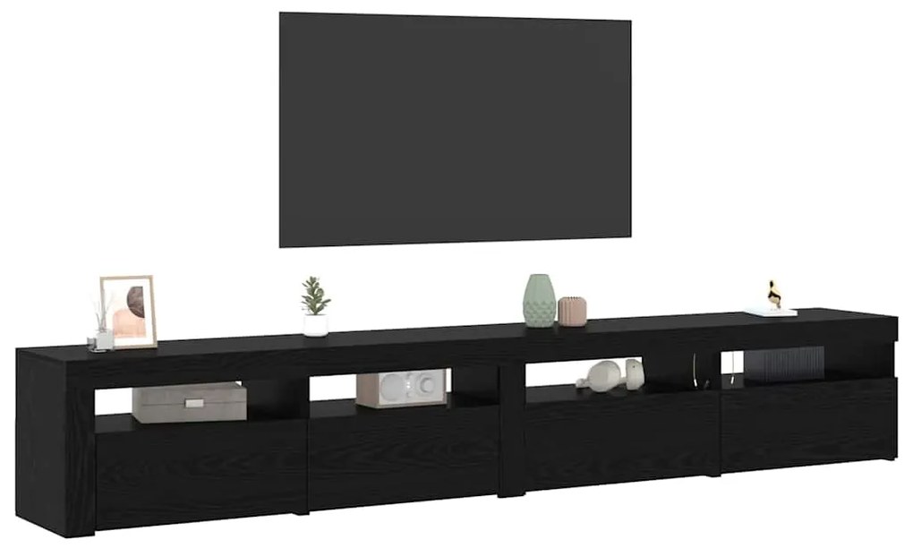vidaXL Σετ Βάσης Τηλεόρασης 3 pcs Μαύρη δρυς 240 x 35 x 40 εκ.