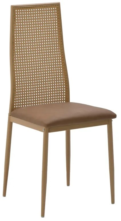 Καρέκλα Lasmipe Inart καφέ pu-rattan 40x49x96εκ