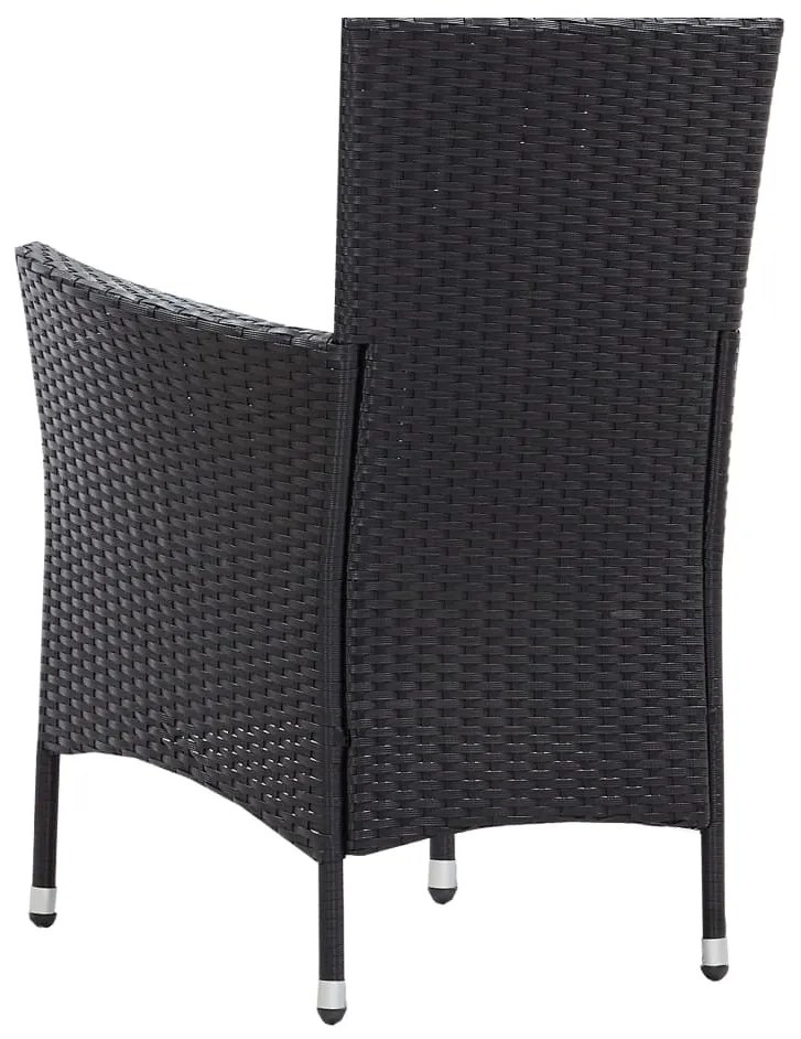 vidaXL Σετ Τραπεζαρίας Εξωτερικού Χώρου 5 τεμ. Μαύρο Συνθετικό Ρατάν