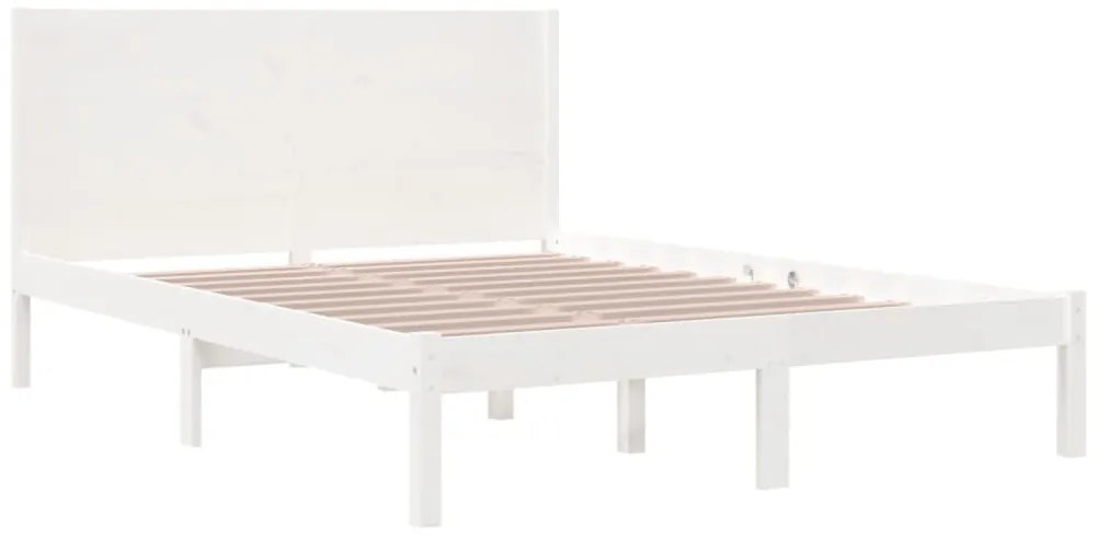 vidaXL Σκελετός Κρεβ. Χωρίς Στρώμα Λευκό 140x200 εκ Μασίφ Πεύκο