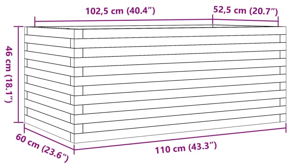 ΖΑΡΝΤΙΝΙΕΡΑ ΚΑΦΕ ΚΕΡΙΟΥ 110X60X46 ΕΚ. ΑΠΟ ΜΑΣΙΦ ΞΥΛΟ ΠΕΥΚΟΥ 3282461