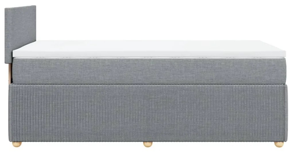 Κρεβάτι Boxspring με Στρώμα Ανοιχτό Γκρι 100x200 εκ. Υφασμάτινο - Γκρι