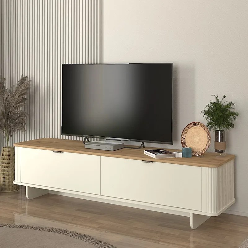 ΕΠΙΠΛΟ ΤΗΛΕΟΡΑΣΗΣ BOHEMA MEGAPAP ΧΡΩΜΑ IVORY - SEPET OAK 180X47X45,6ΕΚ.