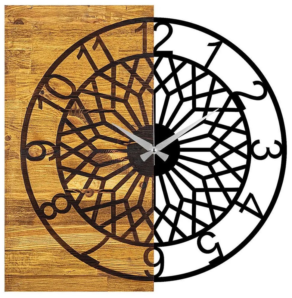Ρολόι Τοίχου 539TNL1106 57x3x58cm Walnut-Black Wallity Metal,Wood