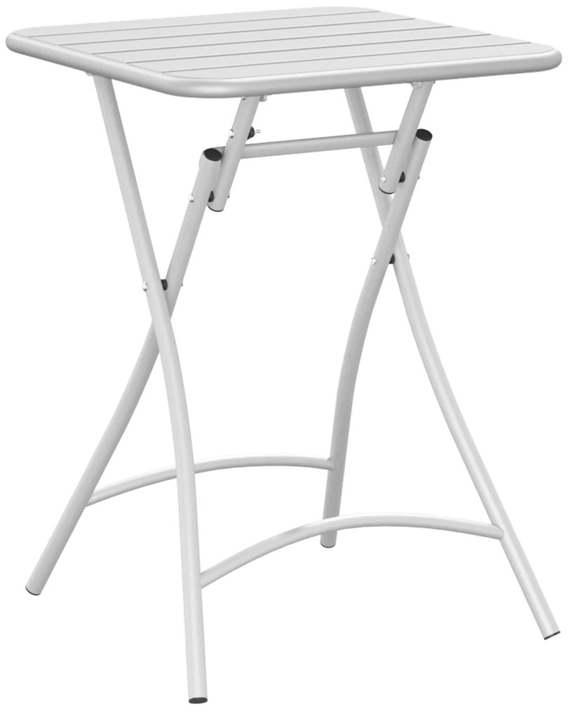 vidaXL Πτυσσόμενο τραπέζι κήπου Λευκό 55x55x73 εκ. από ατσάλι