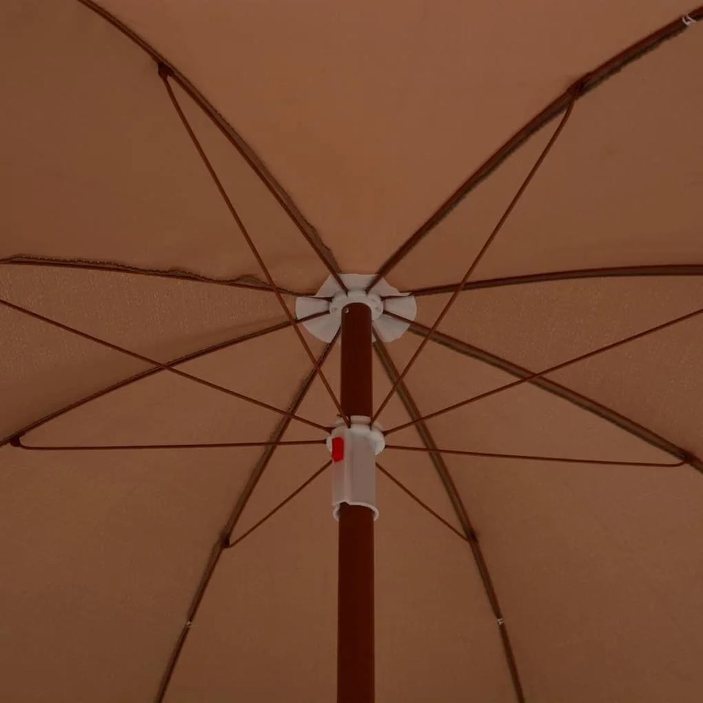 Ομπρέλα Taupe 180 εκ. με Ατσάλινο Ιστό - Μπεζ-Γκρι