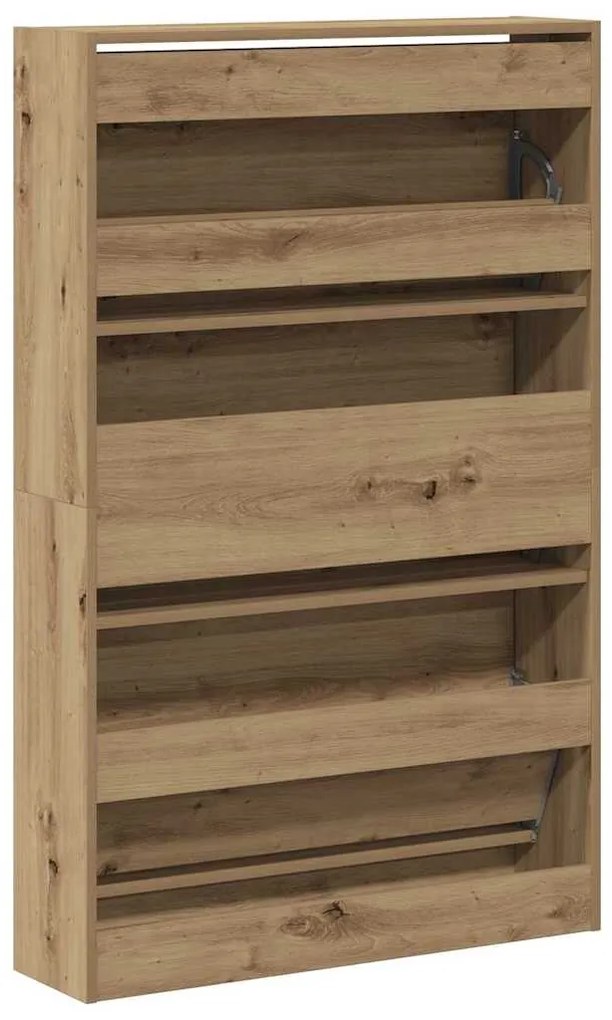 vidaXL Ντουλάπα Παπουτσιών με πόρτα artisan δρυς 80 x 21 x 125.5 cm