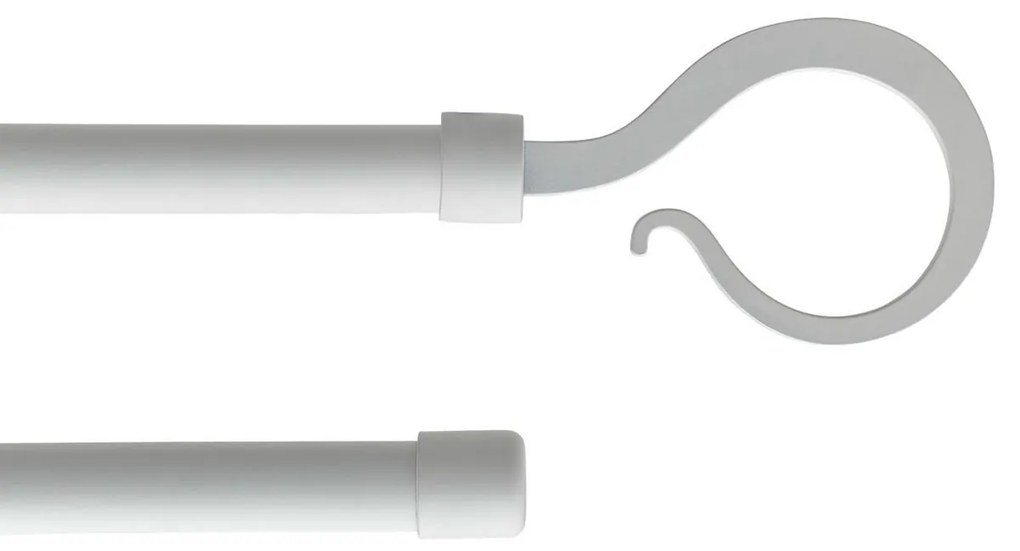 Κουρτινόξυλο Φ19mm Διπλό Επεκτεινόμενο 210-380cm Με Άκρα L-N Atelier Mat White 7968210108