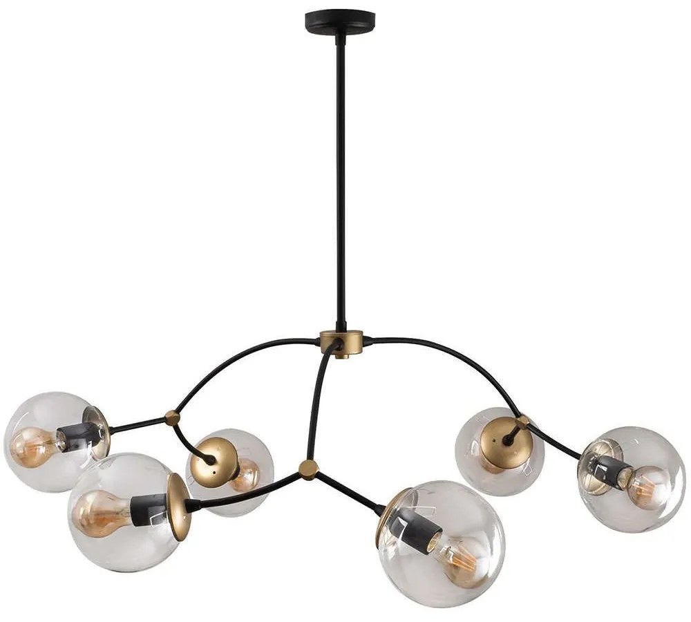 Φωτιστικό Οροφής Kromozom 584TTM1421 90x90x69cm 6xE27 40W Black-Gold Opviq