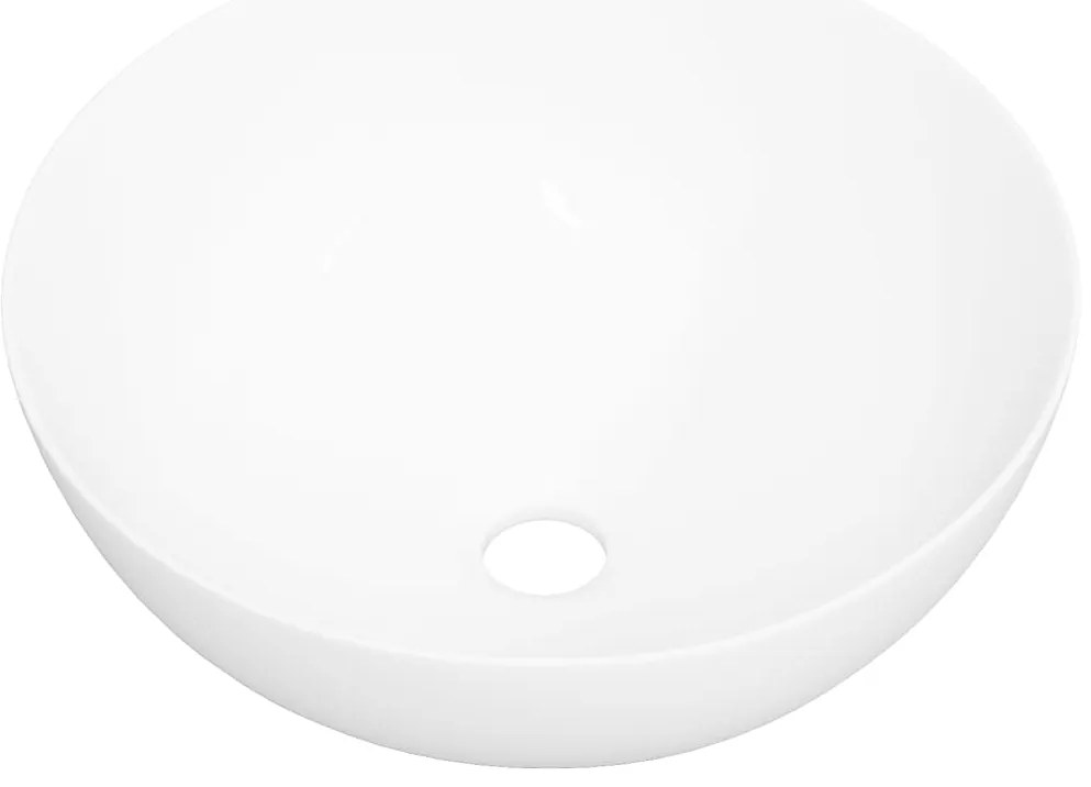 vidaXL Νιπτήρας Στρογγυλός Λευκός 36 x 15 εκ. Κεραμικός