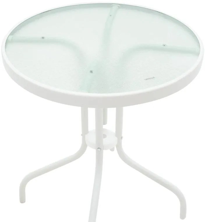 Σετ Κήπου Τραπεζαρία Watson-Chari 3 τεμ Μεταλλικό Λευκό 70x70x70 εκ.