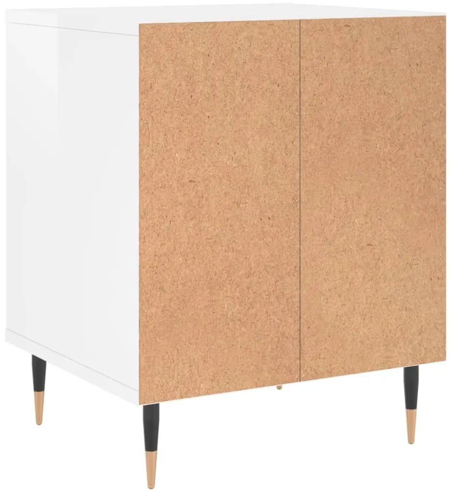 vidaXL Κομοδίνα 2 τεμ. Γυαλ. Λευκό 40 x 35 x 50 εκ. Επεξεργασμένο Ξύλο