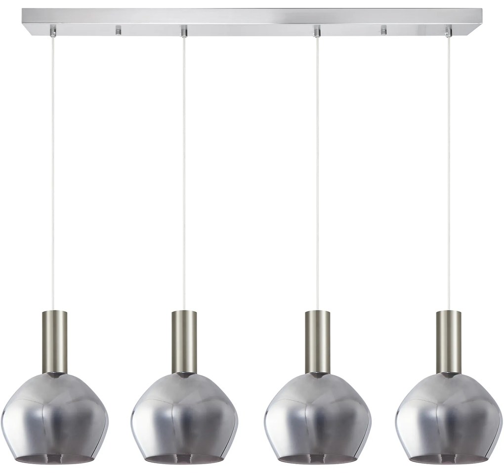 Φωτιστικό Οροφής  SE21-NM-4-GL2-4NM ADEPT TUBE Nickel Matt Pendant Smoked Glass+ - 77-8405 - 51W - 100W - 77-8405