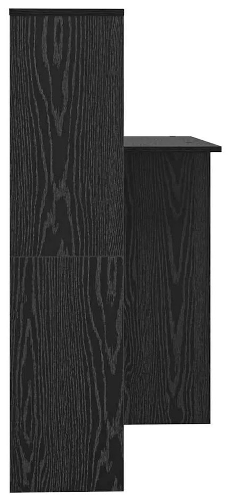 vidaXL Γραφείο Μαύρη Οξυά 131,5 x 50 x 106,5 εκ. Επεξεργασμένο ξύλο