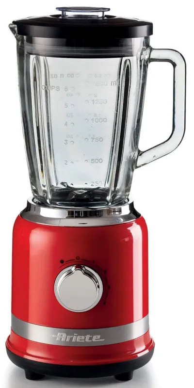 Μπλέντερ Ariete MODERNA 0585/00, 1000W, 4 λεπίδες, 1.5 l, 4 ταχύτητες + παλμός, γυάλινη κανάτα, Κόκκινο