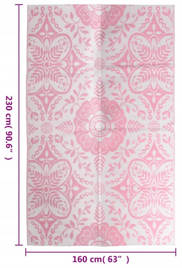 vidaXL Χαλί Εξωτερικού Χώρου Ροζ 160 x 230 εκ. από Πολυπροπυλένιο