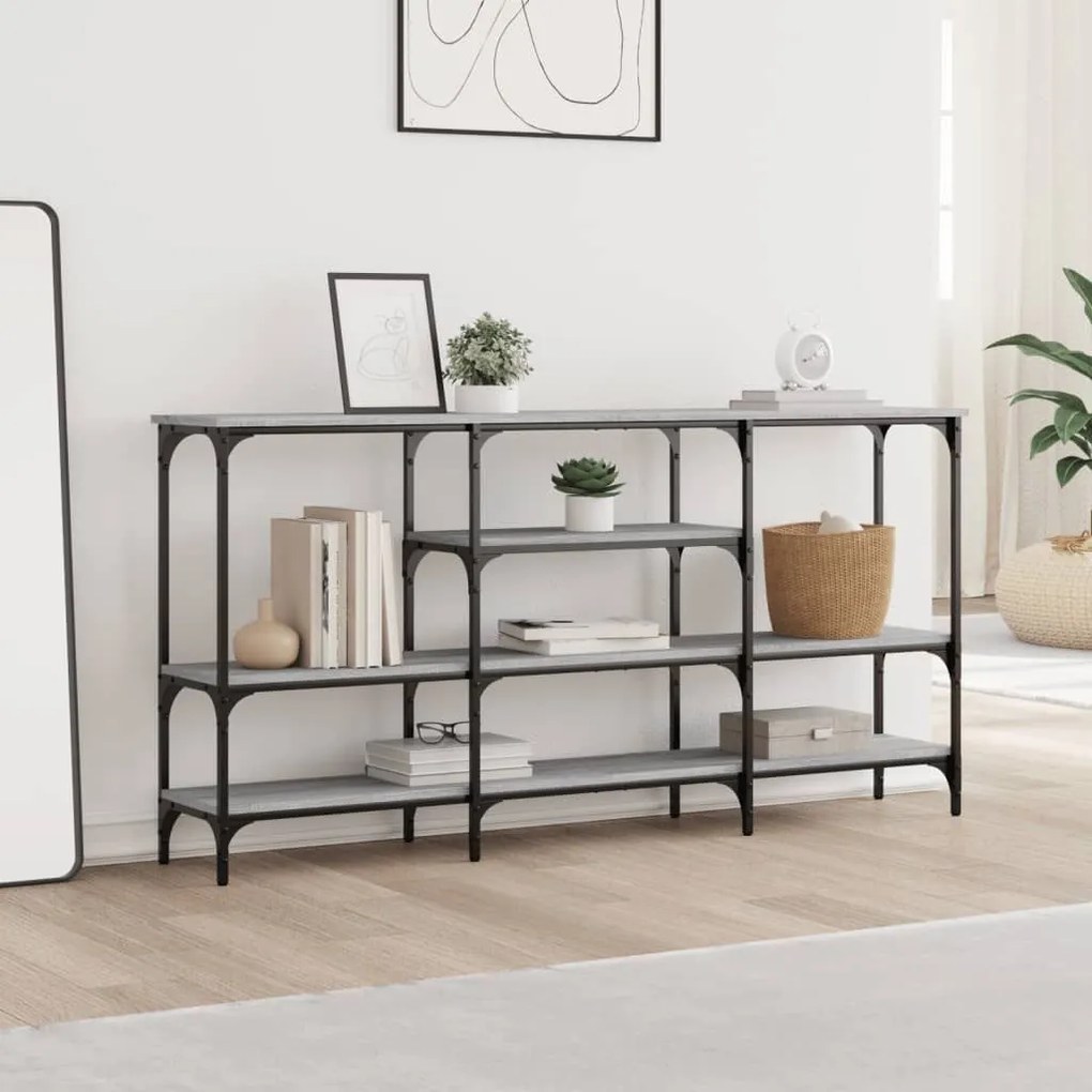 Τραπέζι Κονσόλα Γκρι Sonoma 160x29x80 εκ. Επεξεργασμένο Ξύλο - Γκρι