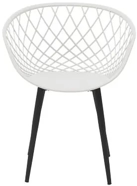 Καρέκλα Ezra λευκό pp-πόδι μαύρο μέταλλο 62x42x82εκ 63x55x83 εκ.