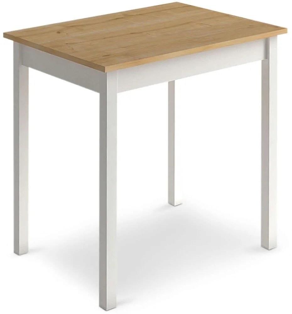 Τραπέζι Mini 0117682 59x78x75cm Oak-White Μελαμίνη,Μέταλλο