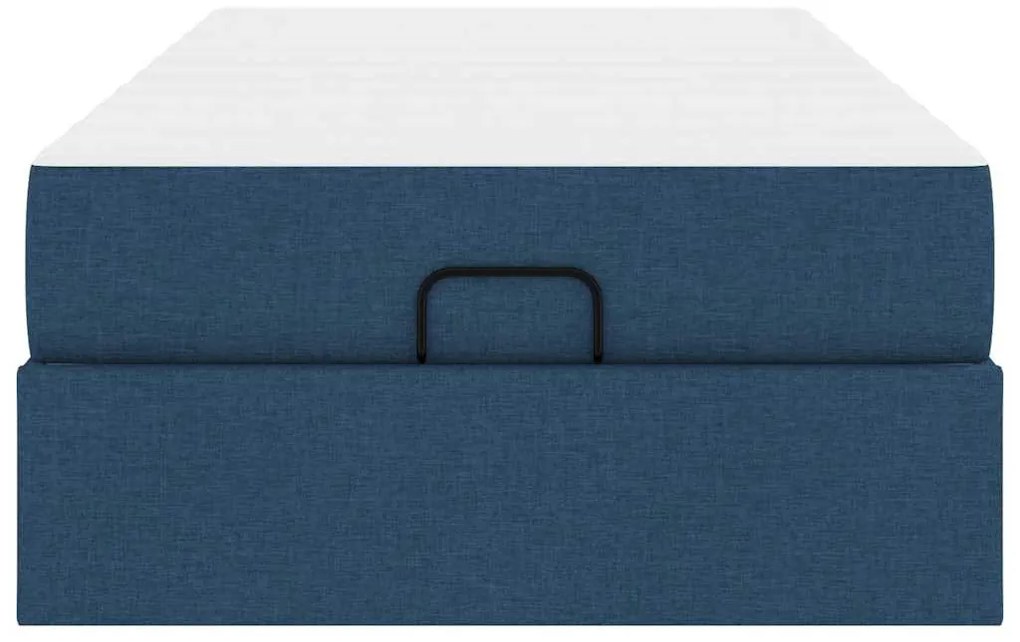 vidaXL Σκελετός κρεβατιού με στρώμα με στρώμα 2 pcs Μπλε ύφασμα