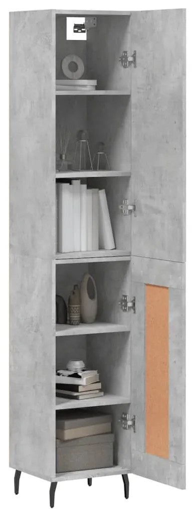 vidaXL Ντουλάπι Γκρι Σκυροδέματος 34,5x34x180 εκ. Επεξεργασμένο Ξύλο