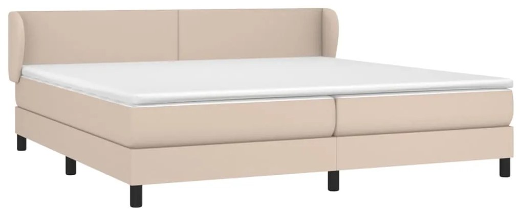 vidaXL Κρεβάτι Boxspring με Στρώμα Καπουτσίνο 200x200εκ.από Συνθ.Δέρμα