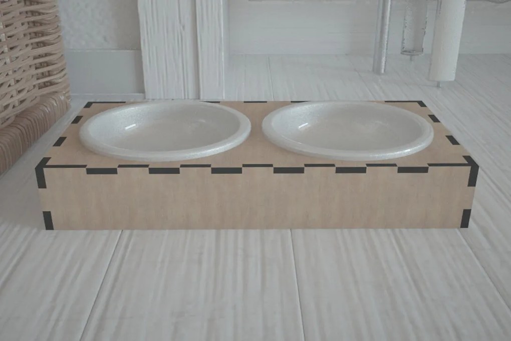 Intra απο ξύλο plywood 3mm-4mm πάχος - Βάση για μπολ για σκύλους / Μπολ τροφοδοσίας για σκύλους γάτες 280 Δίασταση 30x20 cm INTRAFABR-53989708