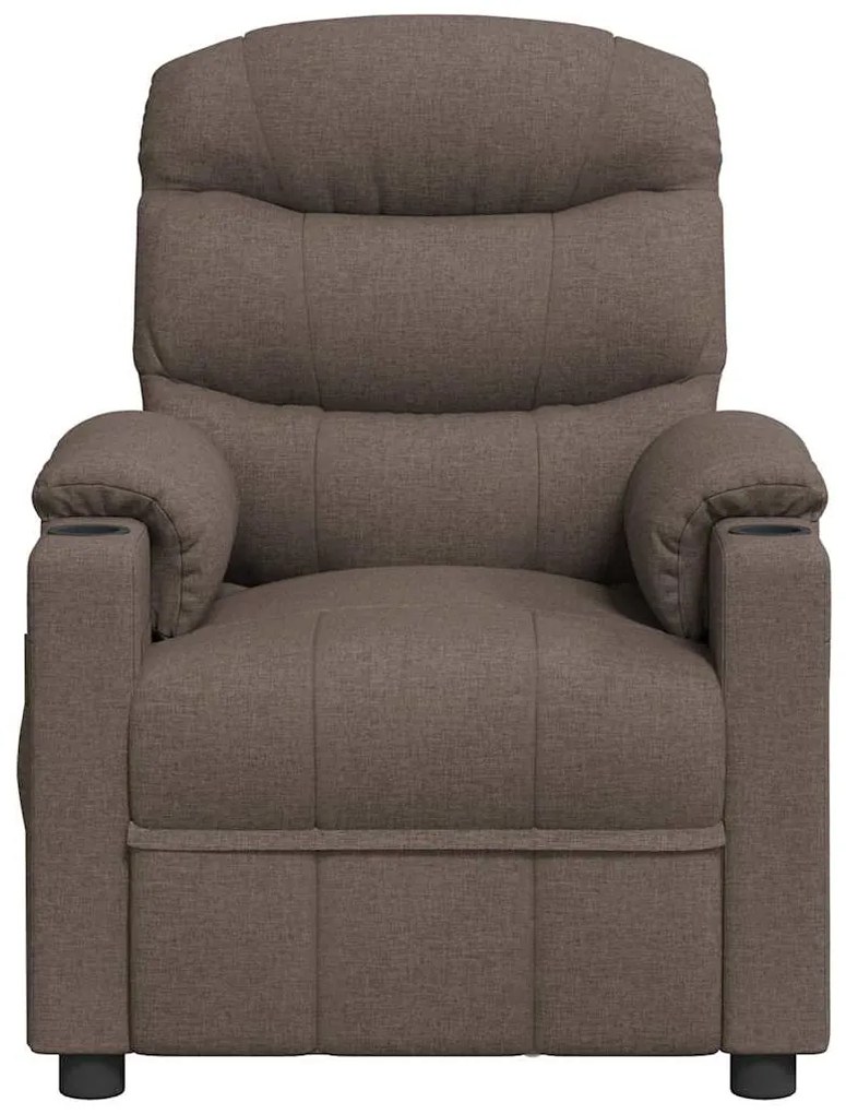 vidaXL Πολυθρόνα Μασάζ Taupe Υφασμάτινη