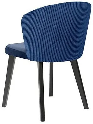 Καρέκλα Boston 369, Μαύρο, Μπλε, 79x48x55cm, 14 kg, Ταπισερί, Ξύλινα, Φυσικό ξύλο καπλαμά | Epipla1.gr