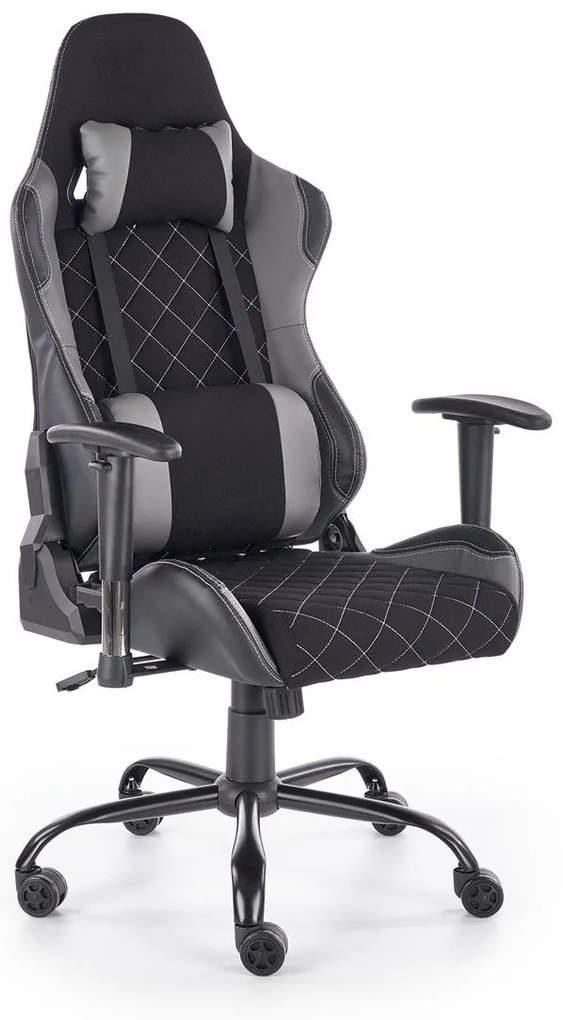 ΚΑΡΕΚΛΑ ΓΡΑΦΕΙΟΥ / GAMER CAIN ΜΑΥΡΟ / ΓΚΡΙ 69x62x127-134cm