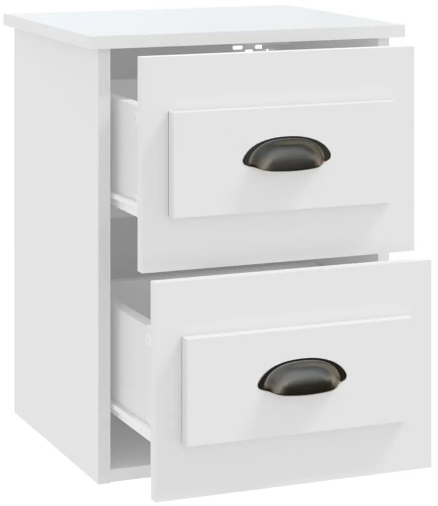 vidaXL Κομοδίνο Επιτοίχιο Λευκό 41,5 x 36 x 53 εκ.