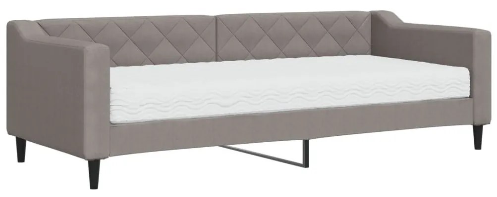 Καναπές Κρεβάτι με Στρώμα Taupe 80 x 200 εκ. Υφασμάτινο - Μπεζ-Γκρι