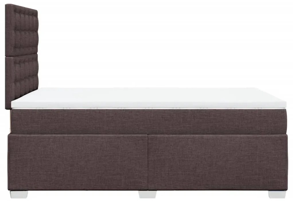 Κρεβάτι Boxspring με Στρώμα Σκούρο Καφέ 120x200 εκ. Υφασμάτινο - Καφέ