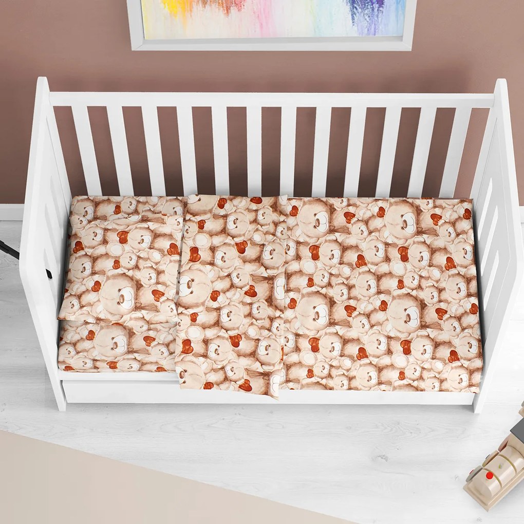Σεντόνι Κούνιας Με Λάστιχο (70x140+15) Dimcol Teddy Bear 535 Beige